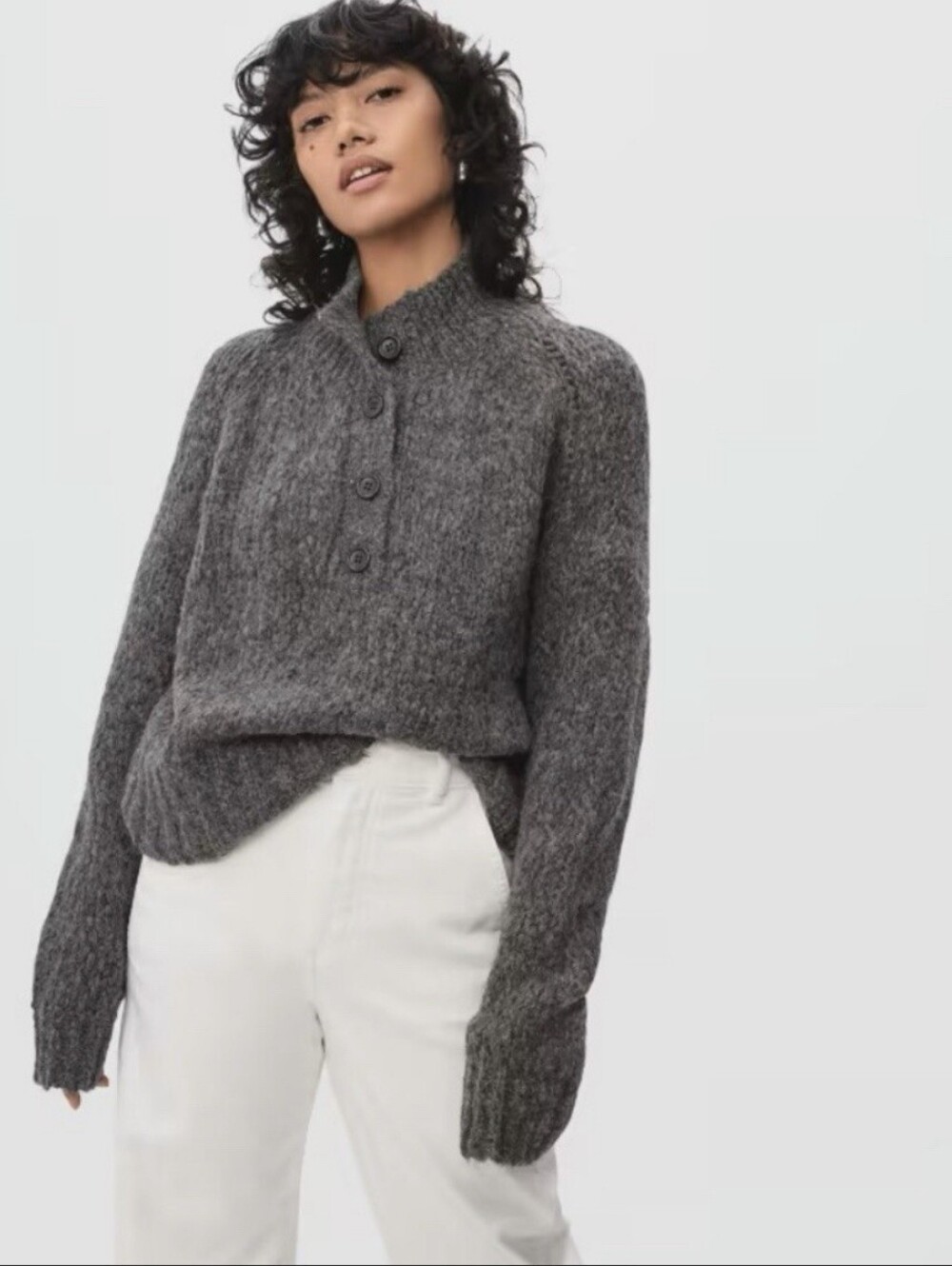 PRICE FIRM 🍓 Everlane Lofty Knit High Neck Grey Sweater